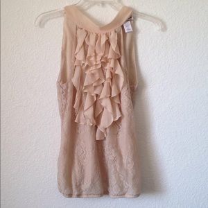 FINAL MARKDOWN Ladies' Soulmates Lace Overlay Ruffled Top (L)